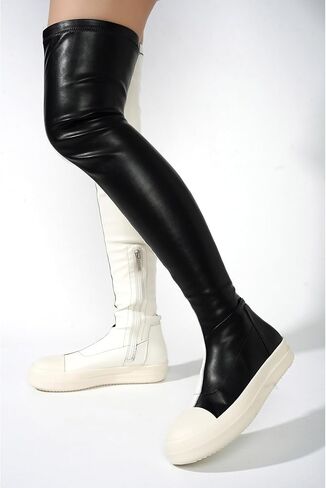 أحذية طويلة للركبة من Cape Robbin Twotone فوق الركبة للنساء - أحذية عالية الفخذ للنساء - أحذية طويلة للنساء حتى الركبة، أحذية رياضية طويلة (كريستا) in Kuwait