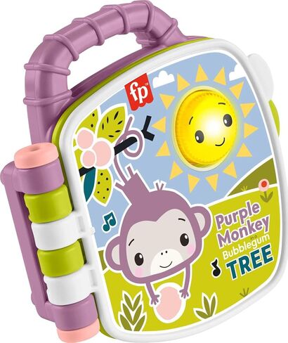 Fisher-Price Baby Toy Purple Monkey Musical Storybook with Lights & Sounds for Infants & Toddlers Ages 6+ Months in Saudi Arabia