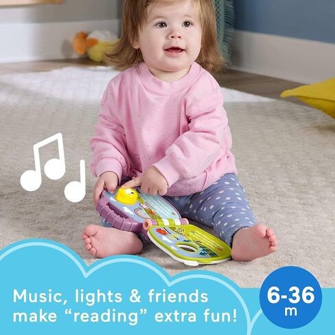 Fisher-Price Baby Toy Purple Monkey Musical Storybook with Lights & Sounds for Infants & Toddlers Ages 6+ Months in Saudi Arabia