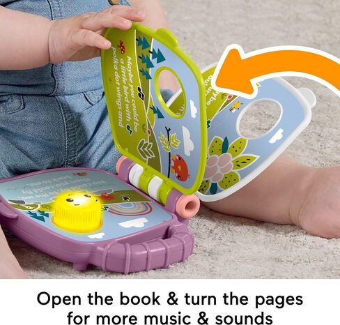 Fisher-Price Baby Toy Purple Monkey Musical Storybook with Lights & Sounds for Infants & Toddlers Ages 6+ Months in Saudi Arabia