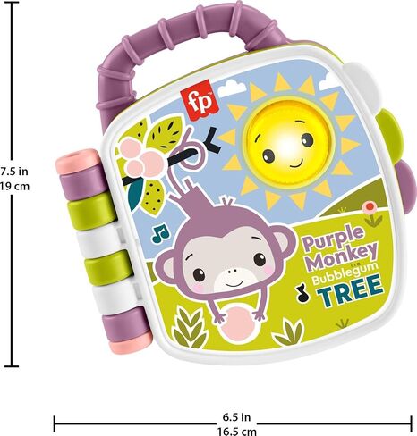 Fisher-Price Baby Toy Purple Monkey Musical Storybook with Lights & Sounds for Infants & Toddlers Ages 6+ Months in Saudi Arabia