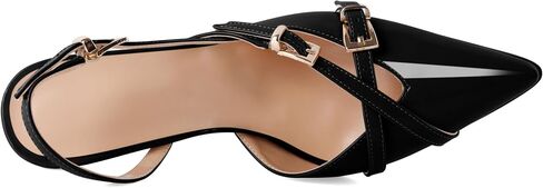 Soireelady حريمي بكعب Slingback بمقدمة مدببة وكعب عالي بكعب ستيليتو حذاء بحزام بإبزيم D'Orsay فساتين راقية أحذية 3.5 بوصة in Kuwait
