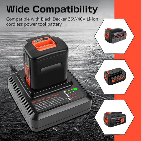 Munikind 40V LCS40 Fast Charger Replace for Black and Decker 40V Battery LCS36 LCS40 Charger for Black Decker 40V LBX2040 LBXR36 LBXR2036 LST540 LCS1240 LBX1540 LST136 in Kuwait