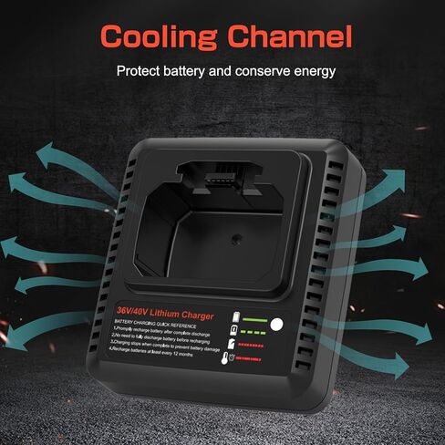 Munikind 40V LCS40 Fast Charger Replace for Black and Decker 40V Battery LCS36 LCS40 Charger for Black Decker 40V LBX2040 LBXR36 LBXR2036 LST540 LCS1240 LBX1540 LST136 in Kuwait