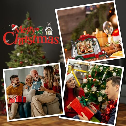 Christmas Snow Globe, RV Santa Claus Couples Scene Snow Globe, Glittering Lantern with Timer, Snow Globe Lantern USB or Battery Powered for Desktop Ornament, Christmas Decoration in Saudi Arabia