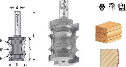 Amana Tool - 54360 Carbide Tipped Reed Edge 5/64 x 15/64 Radius x 3/4 Dia x 1" 4 S in Saudi Arabia