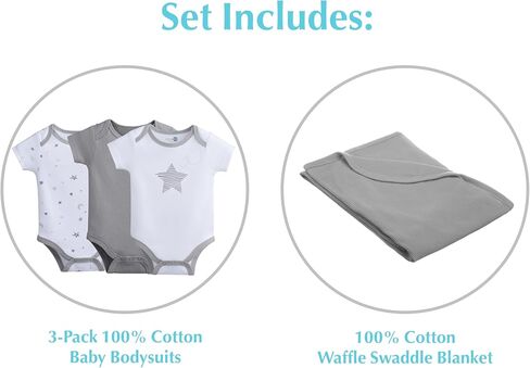 American Baby Company Unisex 3-Pack 100% Cotton Short Sleeve Bodysuit in Saudi Arabia