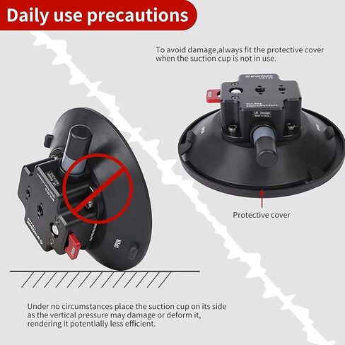 IFOOTAGE Vehicle Suction Cup VS-118, Camera Car Mount Payload 20KG, Remain 12 Hours Safe Attaching, 3/8" and 1/4" Threads, 3/8" and 1/4" Convertable Screw in Saudi Arabia