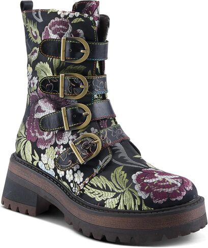 Spring Step L'Artiste Haruko Women's Statement Boot - Lugged Sole, Decorative Straps, Artistic Design in Saudi Arabia