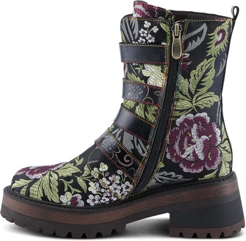 Spring Step L'Artiste Haruko Women's Statement Boot - Lugged Sole, Decorative Straps, Artistic Design in Saudi Arabia