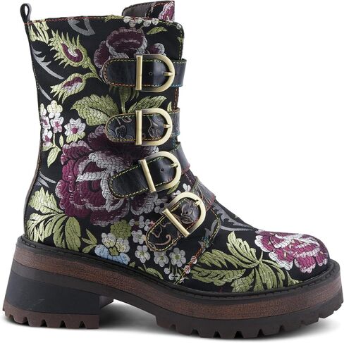 Spring Step L'Artiste Haruko Women's Statement Boot - Lugged Sole, Decorative Straps, Artistic Design in Saudi Arabia