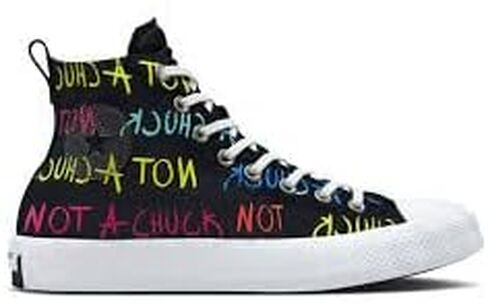 حذاء رياضي عالي بدون عنوان من Converse مقاس 10.5 للرجال، مقاس 12.5 للسيدات "Not a Chuck - أسود/أبيض" 173165C in Kuwait