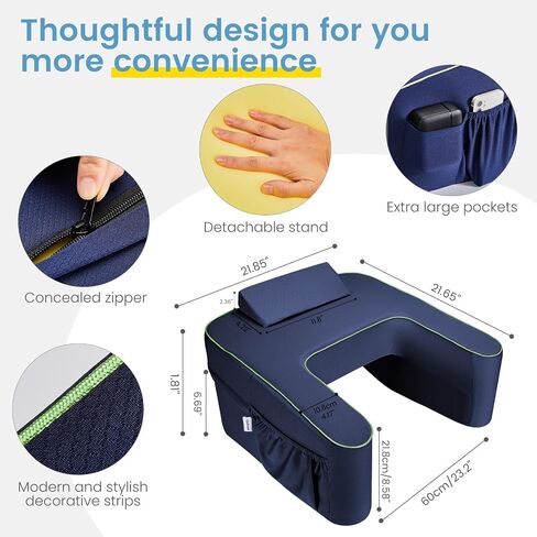 Reading Pillow for Gaming,Lap Desk Pillow for Laptop,Arm Rest Pillow for Reading, Working, Crocheting, Playing Steam Deck Switch or Sitting in Bed,Sofa in Saudi Arabia
