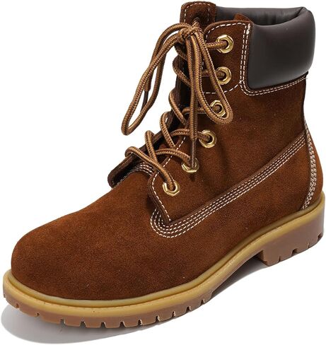 Cape Robbin Cow Suede Leather Slip-Resistant Ankle Boots Womens - Lace-Up Combat Boots - Water-Resistant Fall Moto Boots, Womens Winter Combat Boots (Alecia.A) in Saudi Arabia