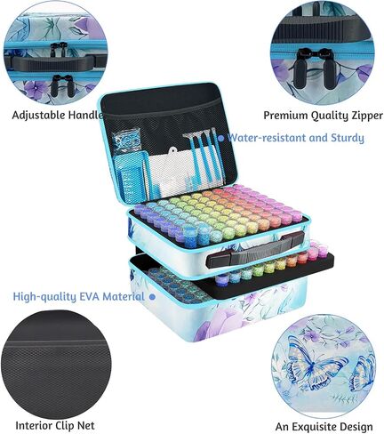 LIRUNQIU Diamond Painting Storage Containers, 240 Slots Diamond Painting Accessories and Tools for Diamond Art Organizer Case(Green) in Saudi Arabia