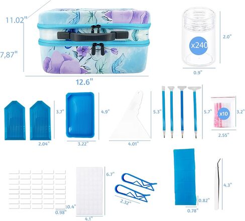 LIRUNQIU Diamond Painting Storage Containers, 240 Slots Diamond Painting Accessories and Tools for Diamond Art Organizer Case(Green) in Saudi Arabia