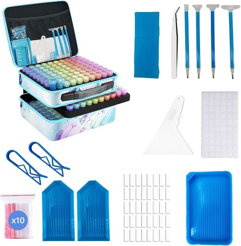 LIRUNQIU Diamond Painting Storage Containers, 240 Slots Diamond Painting Accessories and Tools for Diamond Art Organizer Case(Green) in Saudi Arabia