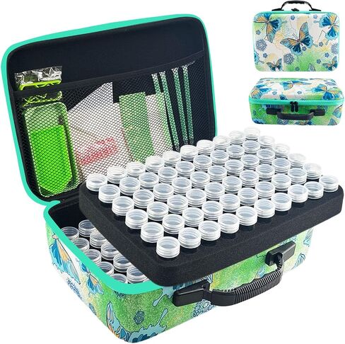 LIRUNQIU Diamond Painting Storage Containers, 240 Slots Diamond Painting Accessories and Tools for Diamond Art Organizer Case(Green) in Saudi Arabia