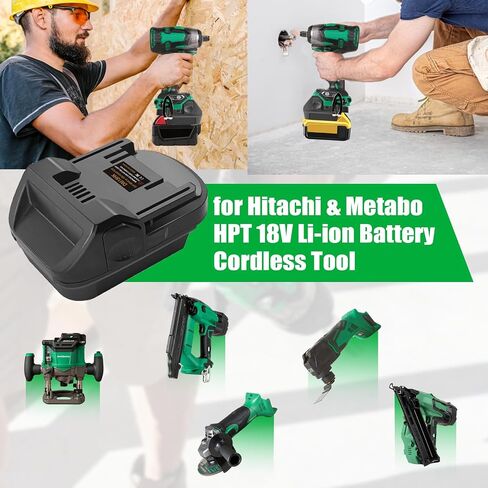 Battery Adapter for Hitachi 18V Battery & for Metabo HPT 18V Battery Cordless Tool Fit for DeWalt 20V Battery & for Milwaukee M18 18V Battery Use Convert for Metabo HPT 18V Slide Battery(Adapter Only) in Saudi Arabia