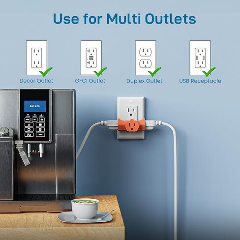 K KASONIC - محول أرضي ذو 3 منافذ، موسع قابس [مدرج في قائمة UL]، صنبور طاقة مؤرض للخدمة الشاقة - 3 عبوات (أسود) in Kuwait