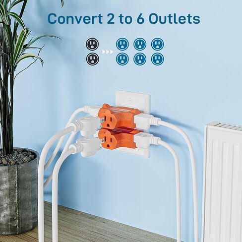 K KASONIC - محول أرضي ذو 3 منافذ، موسع قابس [مدرج في قائمة UL]، صنبور طاقة مؤرض للخدمة الشاقة - 3 عبوات (أسود) in Kuwait