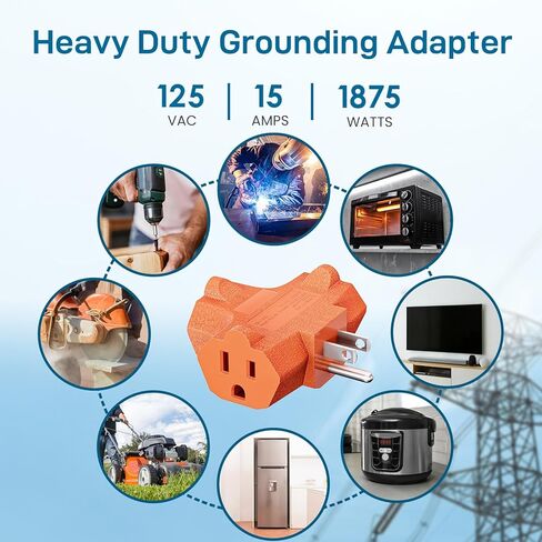 K KASONIC - محول أرضي ذو 3 منافذ، موسع قابس [مدرج في قائمة UL]، صنبور طاقة مؤرض للخدمة الشاقة - 3 عبوات (أسود) in Kuwait