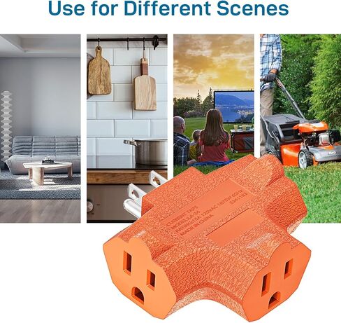 K KASONIC - محول أرضي ذو 3 منافذ، موسع قابس [مدرج في قائمة UL]، صنبور طاقة مؤرض للخدمة الشاقة - 3 عبوات (أسود) in Kuwait