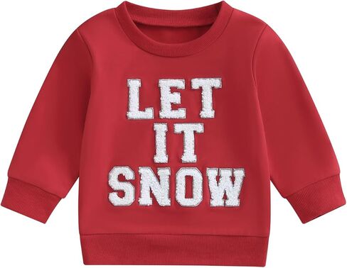 WZTYYDS Toddler Girl Christmas Sweatshirt Kids Letter Embroidery Long Sleeve Pullover Tops Fall Winter Clothes 1-6Y in Saudi Arabia