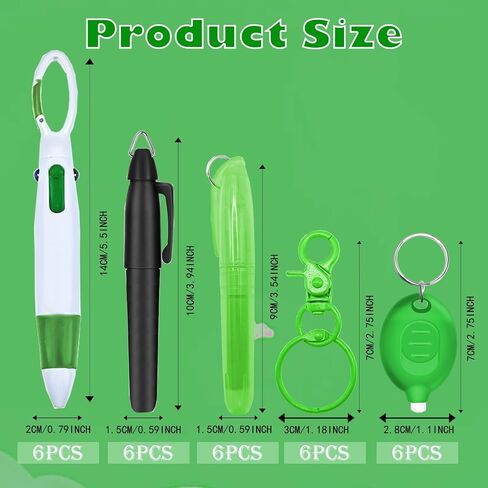 Nurse Pen Set, Badge Reel Pen Include 6PCS Highlighter and 6PCS Permanent Marker Pen and 6PCS Led Keychain Flashlight and 6PCS Ball Pen and 6pcs Nursing Keychain Clip (6 Sets) in Saudi Arabia