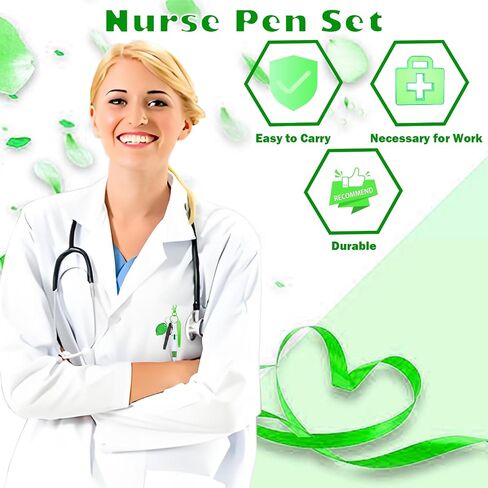 Nurse Pen Set, Badge Reel Pen Include 6PCS Highlighter and 6PCS Permanent Marker Pen and 6PCS Led Keychain Flashlight and 6PCS Ball Pen and 6pcs Nursing Keychain Clip (6 Sets) in Saudi Arabia