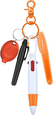 Nurse Pen Set, Badge Reel Pen Include 6PCS Highlighter and 6PCS Permanent Marker Pen and 6PCS Led Keychain Flashlight and 6PCS Ball Pen and 6pcs Nursing Keychain Clip (6 Sets) in Saudi Arabia