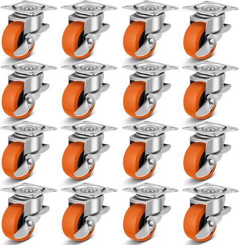 عجلات العجلات، مجموعة عجلات مقاس 7.62 سم ​​مكونة من 4 عجلات، عجلات شديدة التحمل مع فرامل، عجلات قفل بعجلات من البولي يوريثين، عجلات عجلات دوارة لعربات الأثاث، وعجلات طاولة العمل in Kuwait