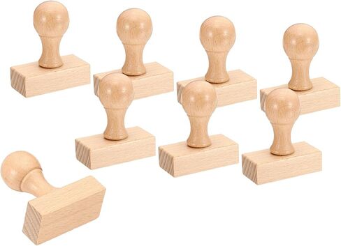 PATIKIL 35mm Stamp Wood Square Handle, 8 Pack Wooden Knobs Stamp Mounts Drawer Pulls for Stamp Making DIY Crafting Scrapbooking, Brown in Saudi Arabia
