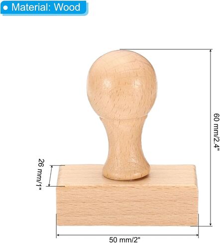 PATIKIL 35mm Stamp Wood Square Handle, 8 Pack Wooden Knobs Stamp Mounts Drawer Pulls for Stamp Making DIY Crafting Scrapbooking, Brown in Saudi Arabia