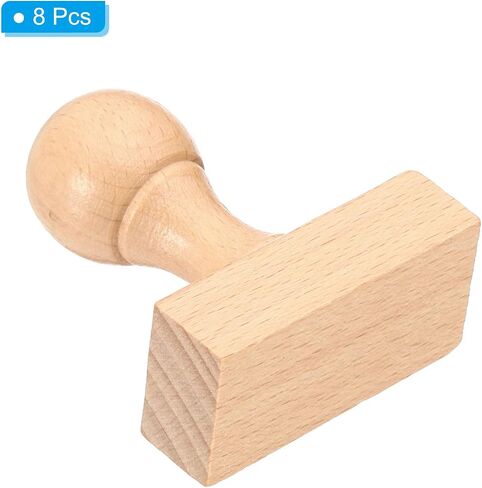 PATIKIL 35mm Stamp Wood Square Handle, 8 Pack Wooden Knobs Stamp Mounts Drawer Pulls for Stamp Making DIY Crafting Scrapbooking, Brown in Saudi Arabia