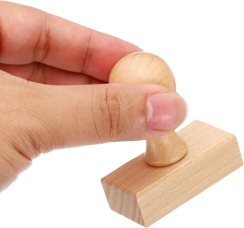 PATIKIL 35mm Stamp Wood Square Handle, 8 Pack Wooden Knobs Stamp Mounts Drawer Pulls for Stamp Making DIY Crafting Scrapbooking, Brown in Saudi Arabia
