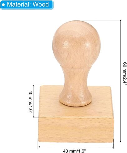 PATIKIL 35mm Stamp Wood Square Handle, 8 Pack Wooden Knobs Stamp Mounts Drawer Pulls for Stamp Making DIY Crafting Scrapbooking, Brown in Saudi Arabia