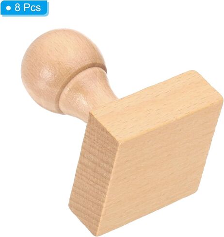 PATIKIL 35mm Stamp Wood Square Handle, 8 Pack Wooden Knobs Stamp Mounts Drawer Pulls for Stamp Making DIY Crafting Scrapbooking, Brown in Saudi Arabia