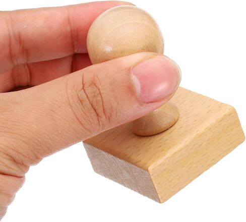 PATIKIL 35mm Stamp Wood Square Handle, 8 Pack Wooden Knobs Stamp Mounts Drawer Pulls for Stamp Making DIY Crafting Scrapbooking, Brown in Saudi Arabia