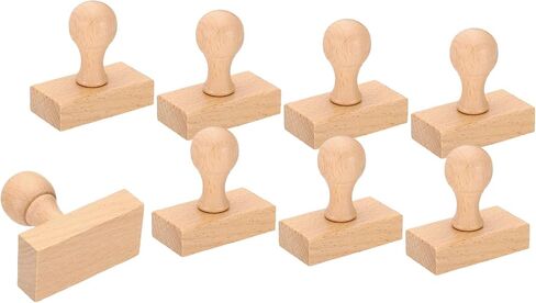 PATIKIL 35mm Stamp Wood Square Handle, 8 Pack Wooden Knobs Stamp Mounts Drawer Pulls for Stamp Making DIY Crafting Scrapbooking, Brown in Saudi Arabia