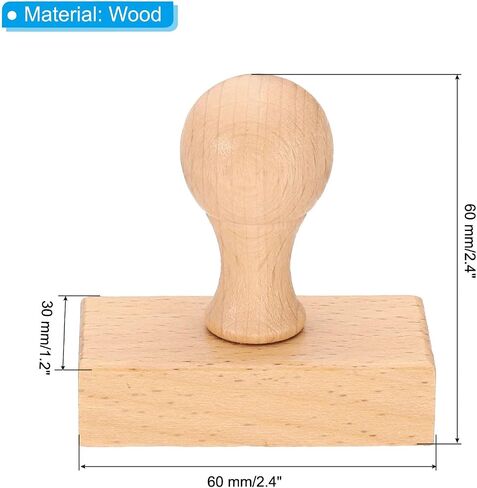 PATIKIL 35mm Stamp Wood Square Handle, 8 Pack Wooden Knobs Stamp Mounts Drawer Pulls for Stamp Making DIY Crafting Scrapbooking, Brown in Saudi Arabia