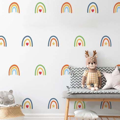 Rainbow Wall Stickers Kids Room Decals Peel and Stick Wall Decals for Living Room Bedroom Nursery Home Decor Playrooms Wall Decals (Color 02) in Saudi Arabia