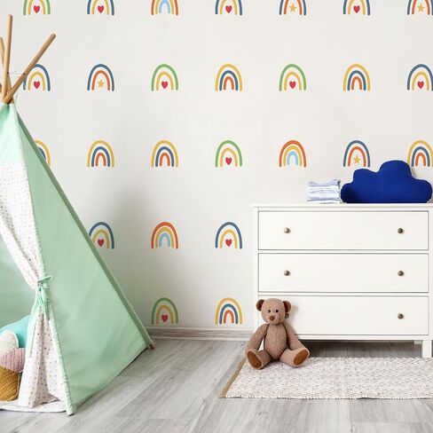 Rainbow Wall Stickers Kids Room Decals Peel and Stick Wall Decals for Living Room Bedroom Nursery Home Decor Playrooms Wall Decals (Color 02) in Saudi Arabia