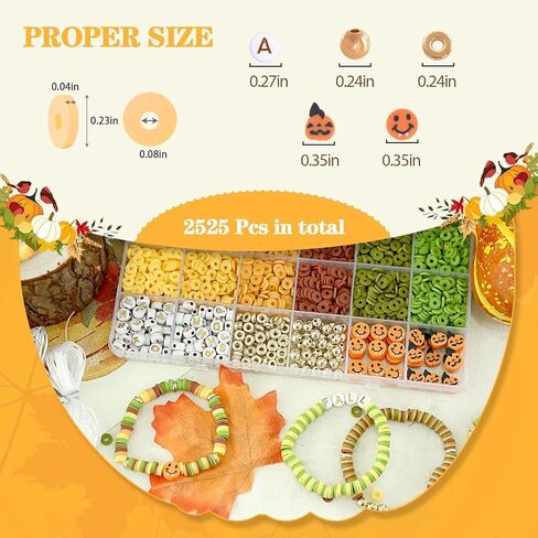 Megoogo Halloween Clay Beads Bracelet Making Kit, 2340 pcs Polymer Heishi Flat Round Beads with 145 pcs Charm Beads for Jewelry Making Kit Friendship Bracelets Making DIY Crafts in Kuwait