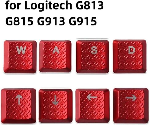 أغطية مفاتيح WASD بإضاءة خلفية تعمل باللمس ومفاتيح أسهم يسار يمين لأعلى وأسفل بديلة للوحة مفاتيح الألعاب الميكانيكية Logitech G813 G815 G913 G915 TKL RGB باللون الأحمر in Kuwait