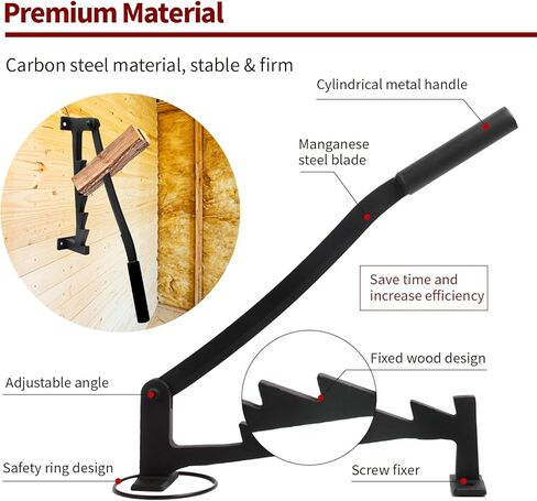 Ownsig Wall Mounted Firewood Splitter, Metal Kindling Splitter for Wood, Manual Portable Firewood Cutter for Indoor or Outdoor(Suitable for Dry Cedar and Pine) in Kuwait