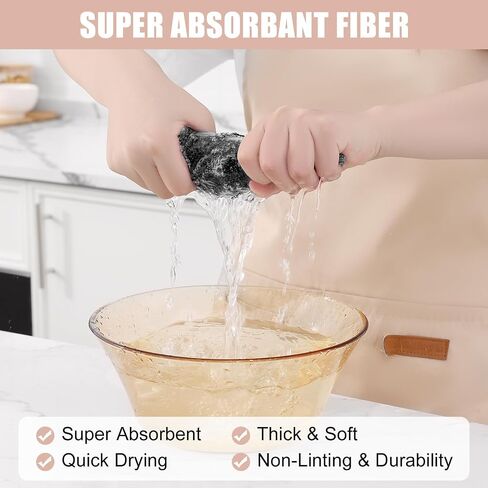 Kitinjoy 12 Pack Microfiber Cleaning Cloth(12 x 12 Inches, Black), Ultra Soft and Absorbent Cleaning Rags, Reusable and Non-Linting dust Removal Cleaning Cloths for Car, House, Kitchen in Saudi Arabia