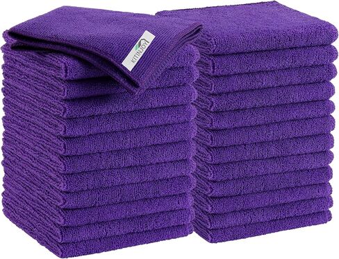 Kitinjoy 12 قطعة قماش تنظيف من الألياف الدقيقة (12 × 12 بوصة، أسود)، خرق تنظيف فائقة النعومة وذات قدرة على الامتصاص، قماش تنظيف لإزالة الغبار قابل لإعادة الاستخدام وغير مبطن للسيارة والمنزل والمطبخ in Kuwait