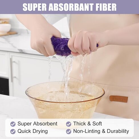 Kitinjoy 12 قطعة قماش تنظيف من الألياف الدقيقة (12 × 12 بوصة، أسود)، خرق تنظيف فائقة النعومة وذات قدرة على الامتصاص، قماش تنظيف لإزالة الغبار قابل لإعادة الاستخدام وغير مبطن للسيارة والمنزل والمطبخ in Kuwait