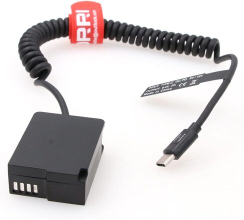DRRI DMW-DCC8 Dummy Battery to USB C PD Power Cable for Lumix DMC-FZ300 FZ2000 FZ2500 DMC G5 in Saudi Arabia